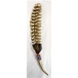 Zuni Beaded Feather and Antler Dance Wand