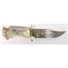 Image 1 : Stag Handled Knife with Engraved Blade