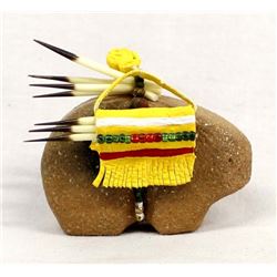 Native American Taos Micaceous Clay Bear Fetish