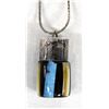 Image 1 : Navajo Overlay on Glass Bottle Pendant Necklace