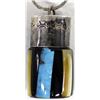 Image 2 : Navajo Overlay on Glass Bottle Pendant Necklace