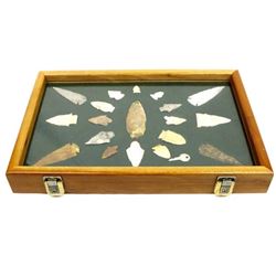 Spearpoints & Arrowheads in Wood Display Box