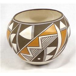 Acoma Polychrome Pottery Bowl by L. Joe