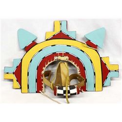 Hopi Hand Painted Carved Wood Tableta