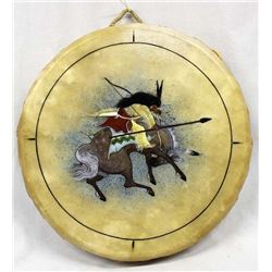 Taos Pueblo Hand Painted Buckskin Drum by Dove