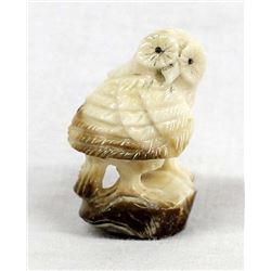 Zuni Carved Fossilized Ivory Owl Fetish by Pernell Laate
