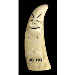 Northwest Coast Eskimo Carved Ivory Tusk Billiken