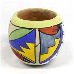 Vintage Native American Tesuque Pottery Bowl