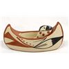 Image 1 : Jemez Miniature Pottery Canoe with Child, Chinana