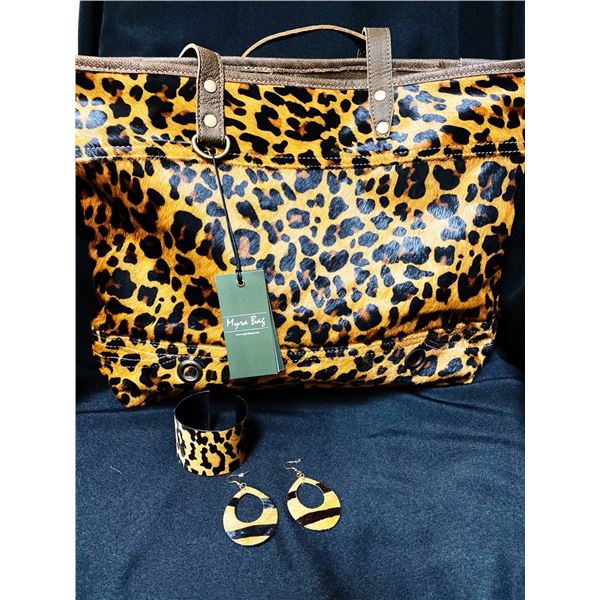 Myra Leoprad Tote and jewlery
