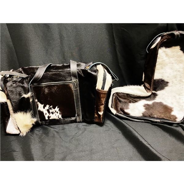Myra black & white bag and boot bag