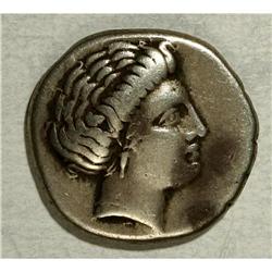 Euboia, Chalkis. Ca. 338-308 B.C. AR drachm (16 mm, 3.5 