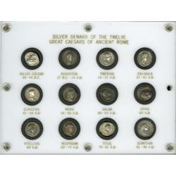 A set of the Twelve Caesars in silver. Includes the fol 