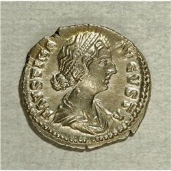 Faustina II, wife of Marcus Aurelius. AR denarius (18 m 