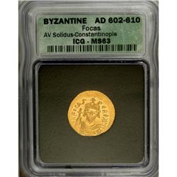 Phocas. 602-610. AV solidus (20 mm). Constantinople, 60 