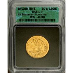 Basil II, with Constantine VIII. A.D. 976-1025. AV hist 