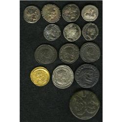 Lot of fourteen miscellaneous coins, mostly silver. Inc 