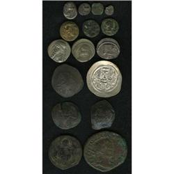 Lot of sixteen miscellaneous ancient coins. Includes: B 