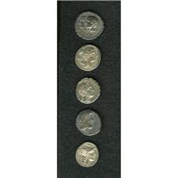 Lot of five Republican denarii. Includes: C. Sulpicius 