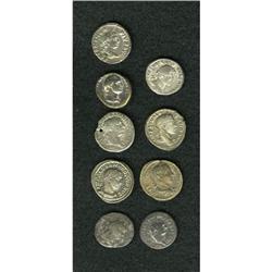 Lot of nine Roman Imperial denarii. Includes: Vespasian 
