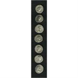 Lot of seven denarii of Domitian. Includes: As Caesar. 