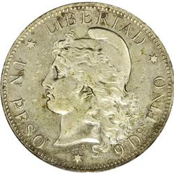 Republic Peso 1882, KM29, lightly cleaned AU, few very 