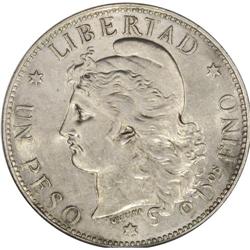 Republic Peso 1882, KM29, MS61 NGC, lightly toned with 