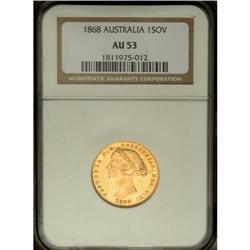 Victoria gold Sovereign 1868, KM4, AU53 NGC, a nice lus 