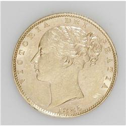 Victoria gold Sovereign 1885M Shield, KM6, nice lustrou 