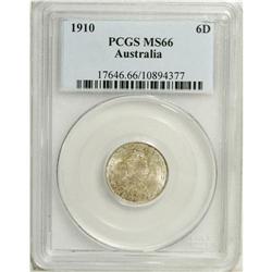 Edward VII Sixpence 1910, KM19, MS66 PCGS, a gorgeous c 