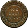 Image 2 : George V Half Penny 1923, KM22, glossy brown Fine, six 