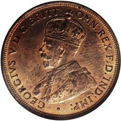 George V Penny 1911, KM23, MS64 Red & Brown NGC, a choi 