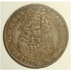 Leopold the Hogmouth Taler 1698/7 Hall, KM1303.4, Daven 