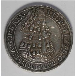 Leopold the Hogmouth Taler 1699/8 Hall, KM1303.5, Daven 