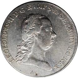 Leopold II 1/2 Taler 1792A, KM2098, nice VF+, lightly c 