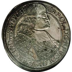 Olmutz. Karl II Taler 1695, KM96, Davenport 3486, MS64 