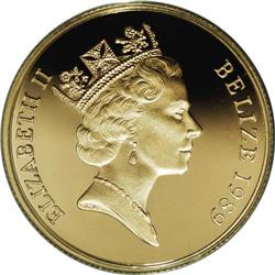 Elizabeth II gold 250 Dollars 1989, KM98, choice cameo 