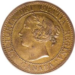 Victoria Cent 1858, KM1, MS63 PCGS Red & Brown, a choic 