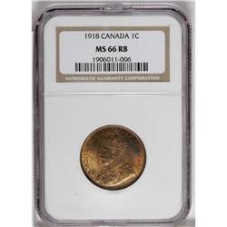 George V Cent 1918, KM21, MS66 Red & Brown NGC, a choic 