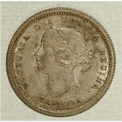 Victoria 5 Cents 1870 Flat Rim, KM2, choice toned AU-UN 