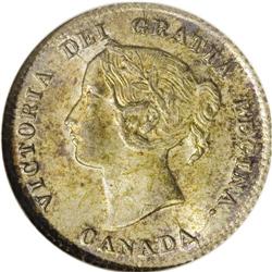 Victoria Crosslet 4, 5 Cents 1874-H, KM2, MS64 ANACS. M 