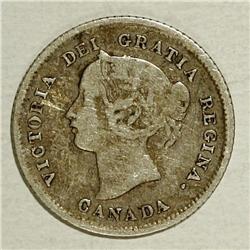Victoria 5 Cents 1875H - Two Varieties, KM2, small date 