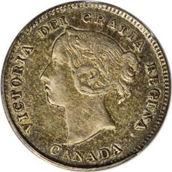 Victoria 5 Cents 1884, Near 4 KM2, XF45 PCGS. Well stru 