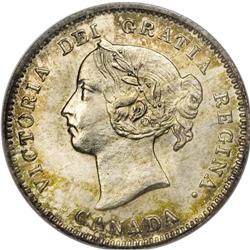 Victoria 5 Cents 1890-H, KM2, MS65 PCGS. Slightly mottl 