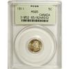 Image 3 : George V 5 Cents 1911, KM16, MS65 PCGS. The one-year ty 