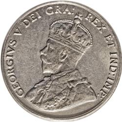 George V 5 Cents 1926 Near 6, KM29, MS64 PCGS. An avera 