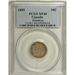 Victoria 10 Cents 1885, KM3, XF40 PCGS Eliasberg, an ev 