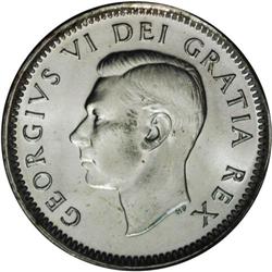 George VI 10 Cents 1951, KM43, MS66 PCGS, fully white w 