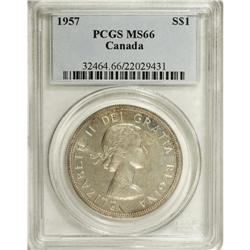 Elizabeth II Dollar 1957 3WL, KM54, MS66 PCGS, very rar 