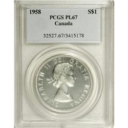 Elizabeth II Dollar 1958, KM55, PL67 PCGS, fully brilli 